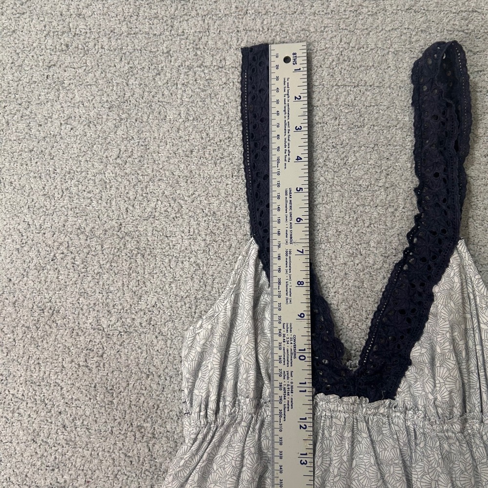 Abercrombie Babydoll Camisole Small Eyelet Navy Lace Y2K Coquette Boho 2000s - Picture 7 of 16